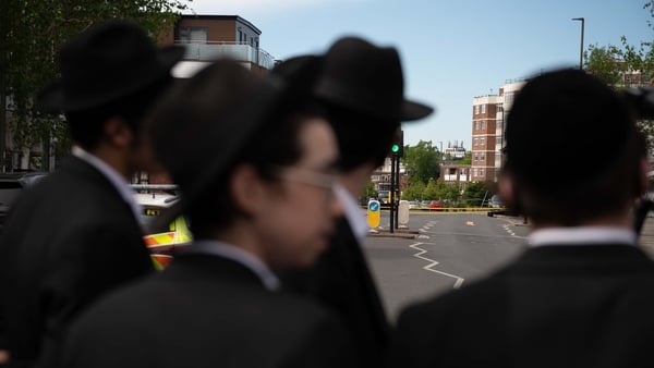 British police investigate the scene with the support of counterterrorism units after two people were injured in a stabbing attack in a neighborhood with a large Jewish community in Golders Green area of north London, United Kingdom on April 29, 2026. Pol