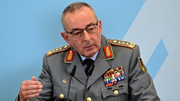 The General Inspector of the German armed forces Carsten Breuer speaks during a press conference on the status of the German armed forces Bundeswehr, on April 22, 2026 at the Defence ministry in Berlin. (Photo by Tobias SCHWARZ / AFP)