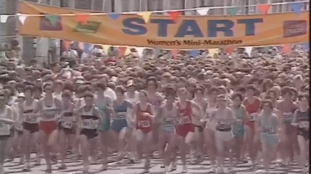 Women running in the mini-marathon in the early 90s