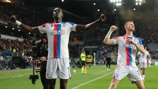 Ismaila Sarr of Crystal Palace celebrates after scoring a goal during the UEFA Conference League quarter-final match between Shakhtar Donetsk and Crystal Palace at Henryk Reyman Municipal Stadium in Krakow, Poland on April 29, 2026.