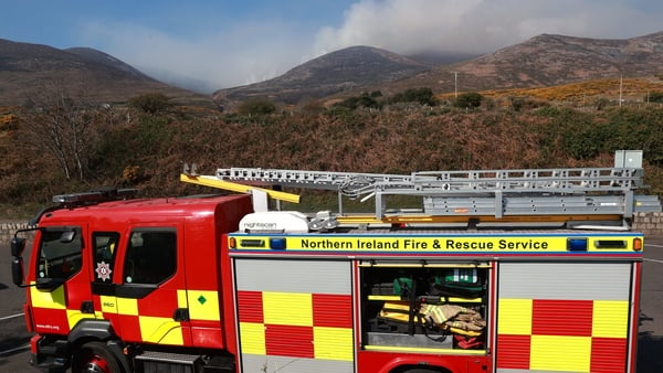 Northern Ireland Fire and Rescue Service fire engine in Newcastle, Co own