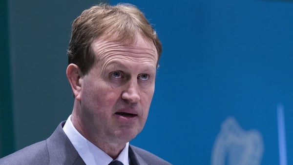 Jim O’Callaghan speaking to the media in Government Buildings