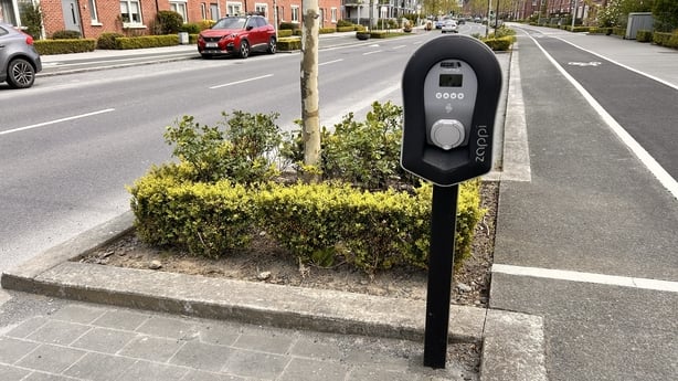 An electric vehicle charging point in Adamstown