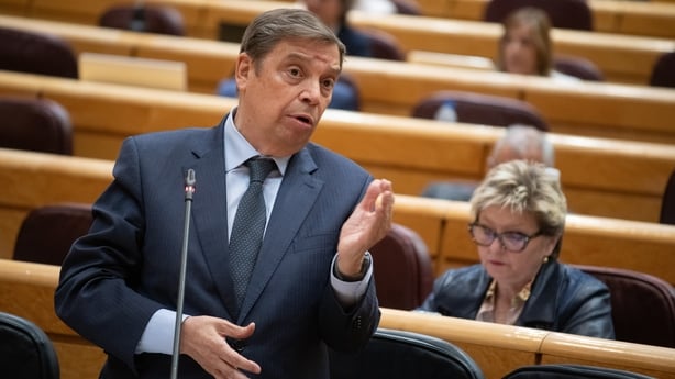 MADRID, SPAIN - APRIL 28: The Minister of Agriculture, Fisheries and Food, Luis Planas, speaks during a government control session in the Senate, on 28 April, 2026 in Madrid, Spain. Some of the issues to be discussed are the management of the regularisation process for migrants and the criteria that