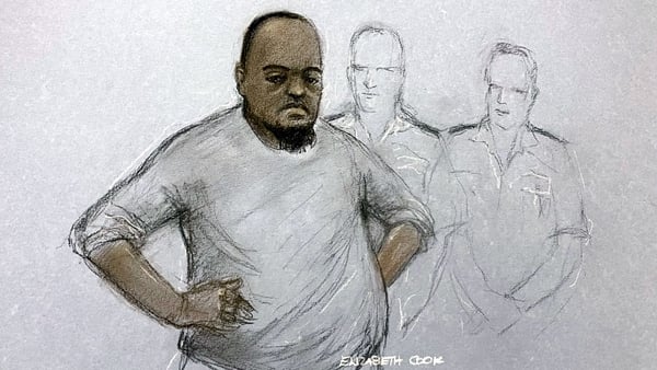 Court drawing of Essa Suleiman the alleged Golders Green attacker in north London