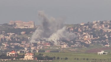 Smoke rises in southern Lebanon following airstrikes