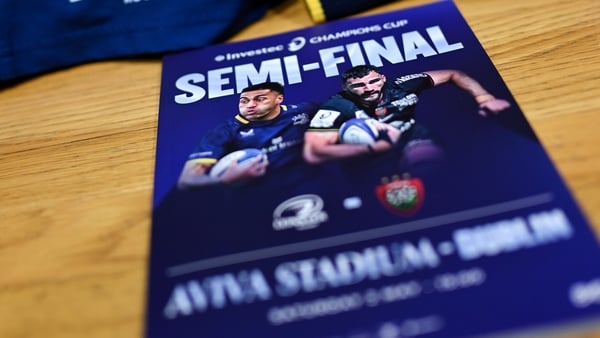 2 May 2026; A view of the match programme in the Leinster dressingroom before the Investec Champions Cup semi-final match between Leinster and RC Toulon at the Aviva Stadium in Dublin. Photo by Brendan Moran/Sportsfile