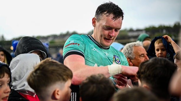 2 May 2026; Monaghan goalkeeper Rory Beggan with supporters after his side's victory in the Ulster GAA Football Senior Championship semi-final match between Derry and Monaghan at BOX-IT Athletic Grounds in Armagh. Photo by Shauna Clinton/Sportsfile