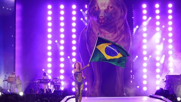 Shakira performs live during a concert as part of TODO MUNDO NO RIO at Copacabana beach on May 3, 2026 in Rio de Janeiro, Brazil.