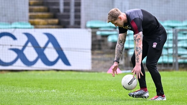 Offaly , Ireland - 3 May 2026; Injured Westmeath footballer Luke Loughlin before the Leinster GAA Football Senior Championship semi-final match between Kildare and Westmeath at Glenisk O'Connor Park in Tullamore, Offaly. (Photo By Piaras Ó Mídheach/Sportsfile via Getty Images)