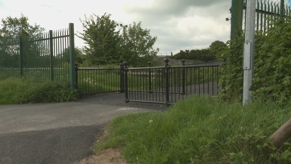 Rails are pictured in a public space in Mountmellick, Co Laois