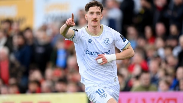 John Martin after opening the scoring for Shelbourne