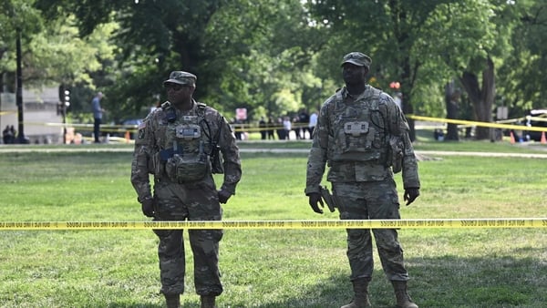 WASHINGTON, D.C., UNITED STATES - MAY 4: A large police presence is deployed to the area following the incident, with security measures tightened and the scene cordoned off after United States Secret Service said it responded to a shooting incident at the