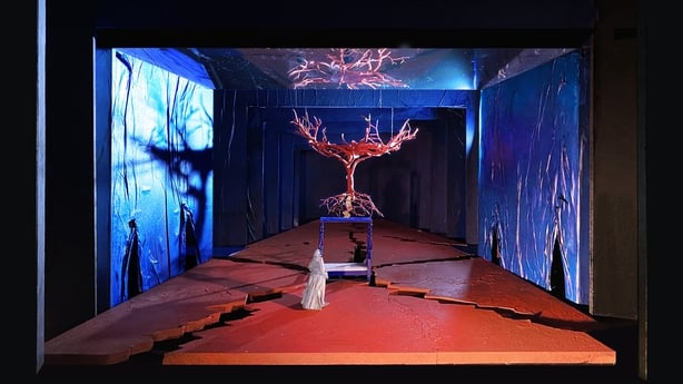 A set design by Jon Bausor for the Met premiere of Gabriela Lena Frank's "El Último Sueño de Frida y Diego."