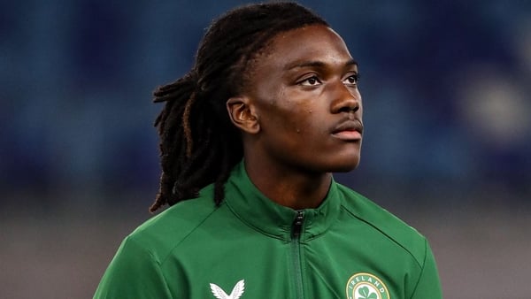 Jaden Umeh of Republic of Ireland before the UEFA European U21 Championship qualifier match between Kazakhstan and Republic of Ireland at Turkistan Arena in Turkeistan, Kazakhstan.