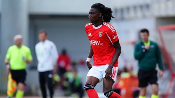 Jaden Umeh of SL Benfica in action during the UEFA Youth League 2025/26 match between SL Benfica and AZ Alkmaar at Benfica Campus on February 25, 2026 in Seixal, Portugal.