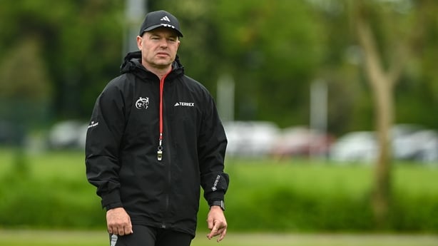 5 May 2026; Munster skills and assistant attack coach Mossy Lawlor during Munster Rugby squad training session at the University of Limerick in Limerick. Photo by Matt Browne/Sportsfile