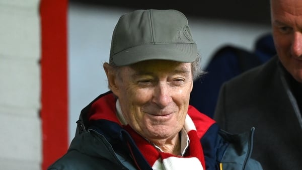 2 March 2026; Brian Kerr, left, and St Patrick's Athletic technical director Alan Mathews during the SSE Airtricity Men's Premier Division match between St Patrick's Athletic and Galway United at Richmond Park in Dublin. Photo by Stephen McCarthy/Sportsfi