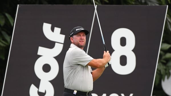SINGAPORE, SINGAPORE - MARCH 13: Graeme McDowell of Smash GC tees off at the 8th hole during day two of LIV Golf Singapore at Sentosa Golf Club on March 13, 2026 in Singapore. (Photo by Thananuwat Srirasant/Getty Images)