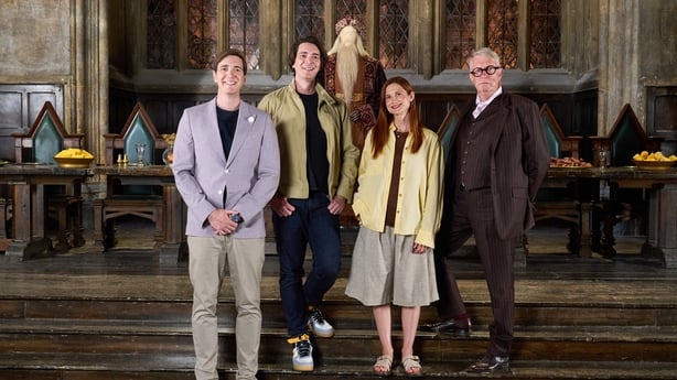James and Oliver Phelps, Bonnie Wright, and Mark Williams visit Warner Bros. Studio Tour London - The Making of Harry Potter in Leavesden to celebrate 25 years since the release of Harry Potter and the Philosopher's Stone. Photo: Simon Jacobs/PA Media Assignments 
