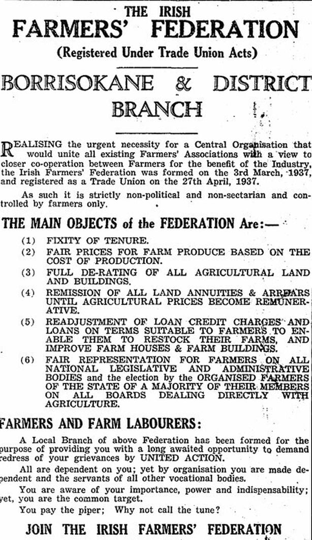 Nenagh Guardian 27 May 1939 - IFF advert