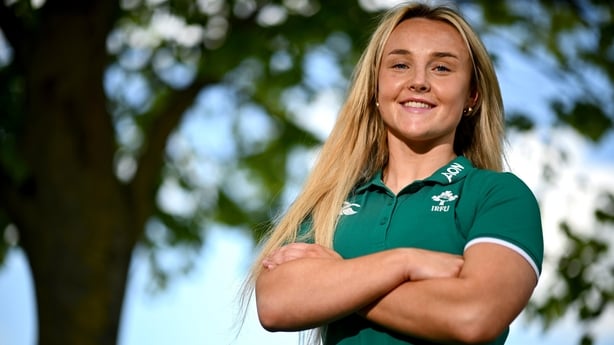 6 May 2026; Aoife Dalton during an Ireland Women Rugby media conference at the IRFU High Performance Centre in Dublin. Photo by Shauna Clinton/Sportsfile