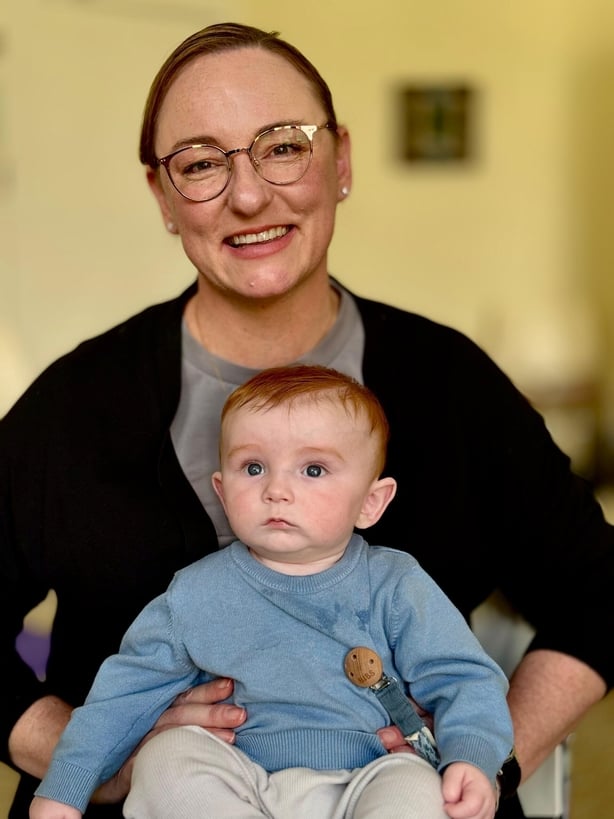 Linda Engelberch and her five-month-old son Colter - pic - Dimitri O'Donnell - RTE
