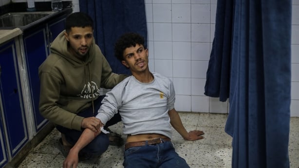 GAZA CITY, GAZA - MAY 6: A Palestinian man who was injured in an Israeli air strike arrives at Al-Ahli Arab Hospital on May 6, 2026 in Gaza City, Gaza. Israeli strikes have continued to target Palestinians in the Gaza Strip, despite a ceasefire that has been in place since October of last year, two 