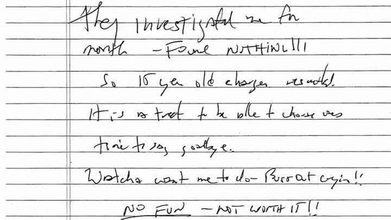 New York judge releases purported Epstein suicide note
