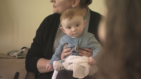 Linda Engelberch and her five-month-old son Colter, RTE