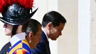 U.S. Secretary of State Marco Rubio arrives at San Damaso courtyard in The Vatican prior a private audience with Pope Leo XIV