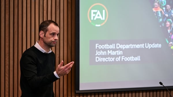 FAI director of football John Martin during an FAI football media briefing at the Aviva Stadium in Dublin.