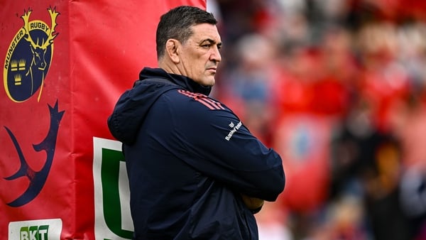 25 April 2026; Munster head coach Clayton McMillan before the United Rugby Championship match between Munster and Ulster at Thomond Park in Limerick. Photo by Seb Daly/Sportsfile
