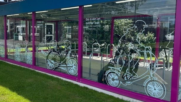 An image of the bike shelter at university hospital kerry