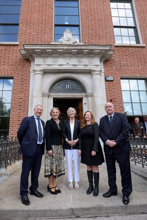 Pictured at the official opening of No. 11 Parnell Square, Ireland's Home for Poetry and Heritage, is President Catherine Connolly, as she unveils a Plaque. The iconic Georgian building has been transformed following a €5.5 million conservation-led refurbishment into a vibrant cultural home for Poe