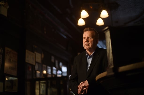 Niall O'Dowd poses for portrait photographs at the Old Town Bar near Union Square in Manhattan, New York, NY, on 16 February 2018, where he once met members of the IRA to discuss the peace process. (Photo by Astrid Riecken for The Washington Post)