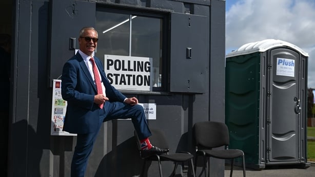 WALTON-ON-THE-NAZE, UNITED KINGDOM - MAY 07: Reform UK leader Nigel Farage is seen after casting his vote during the local council elections on May 07, 2026 in Walton-on-the-Naze, United Kingdom. (Photo by Rasid Necati Aslim/Anadolu via Getty Images)