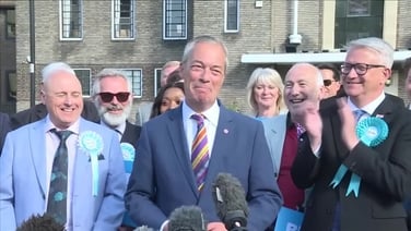 'Truly historic shift in UK politics,' says Farage