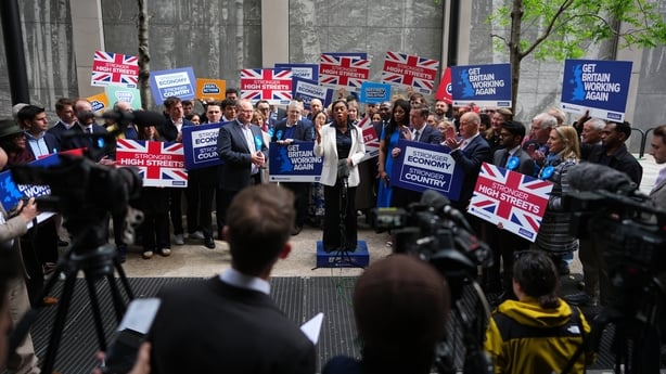 Conservative Party Leader Kemi Badenoch speaks to media at Westminster City Hall following 2026 local election results