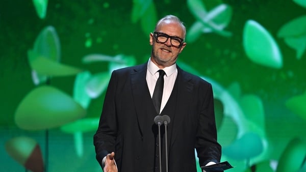 LONDON, ENGLAND - SEPTEMBER 10: (EXCLUSIVE COVERAGE) Greg Davies presents the ‘Comedy’ Award onstage during the NTA's 2025 at The O2 Arena on September 10, 2025 in London, England. (Photo by Jeff Spicer/Getty Images for the NTA's)