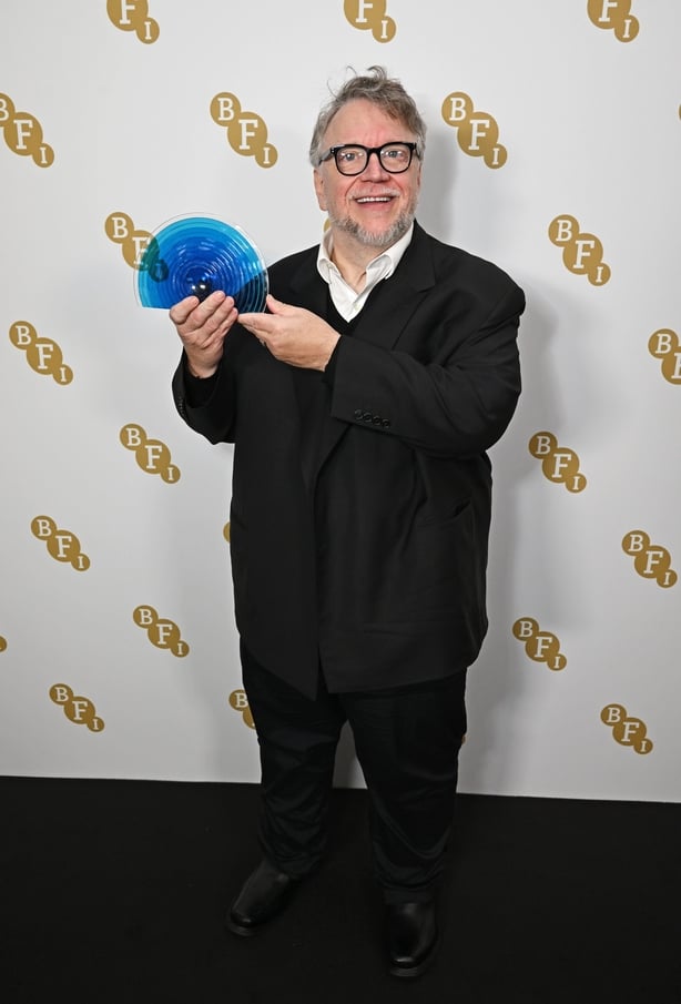 LONDON, ENGLAND - MAY 06: Guillermo del Toro attends the BFI Chair's dinner where he was awarded a BFI Fellowship at The Rosewood Hotel presented by Cate Blanchett, herself a BFI Fellow on May 6, 2026 in London, England. (Photo by Dave Benett/Getty Images for British Film Institute)