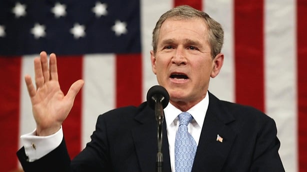 US President George W Bush delivers his State of the Union in January 2002