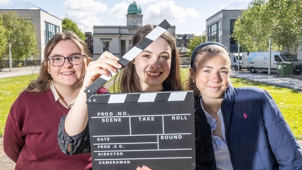 L-R ,Niamh O Reagan,presentation secondary school,Thurles 2nd place Vlog,Molly Chappie, Galway educate together, 1st ,Vlog and Laurene Clarmont, Gorey educate together secondary school 3rd place Vlog..Pic Gary Ashe