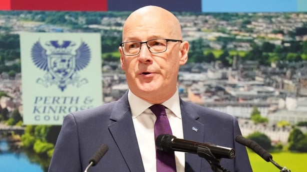 First Minister and SNP leader John Swinney delivers his victory speech