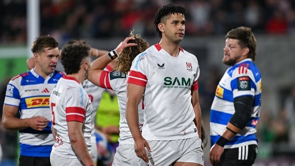 8 May 2026; Cormac Izuchukwu of Ulster after his side's draw in the United Rugby Championship match between Ulster and DHL Stormers at Affidea Stadium in Belfast. Photo by Ramsey Cardy/Sportsfile