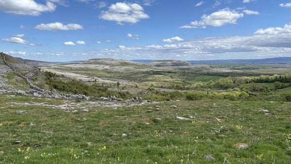 A view of the landscape of the Burren in Co Clare