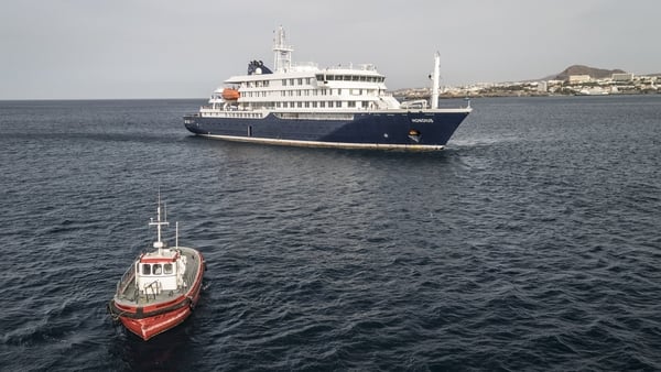 A cruise ship in the ocean
