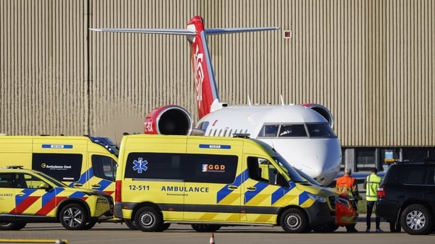 A plane landed at the airport 