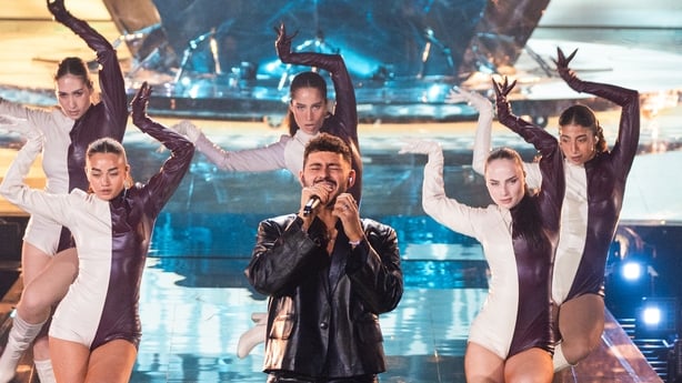 Noam Bettan performing Michelle for Israel during the First Rehearsal at Wiener Stadthalle, Vienna 2026