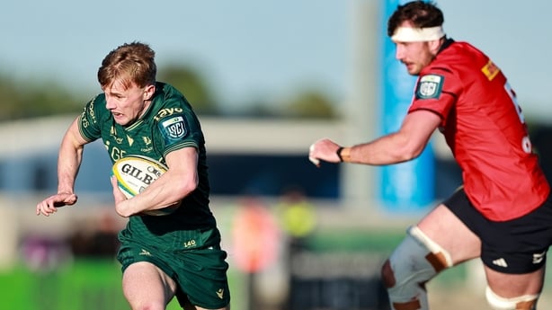 9 May 2026; Ben Murphy of Connacht on his way to scoring his side's first goal during the United Rugby Championship match between Connacht and Munster at Dexcom Stadium in Galway. Photo by Thomas Flinkow/Sportsfile